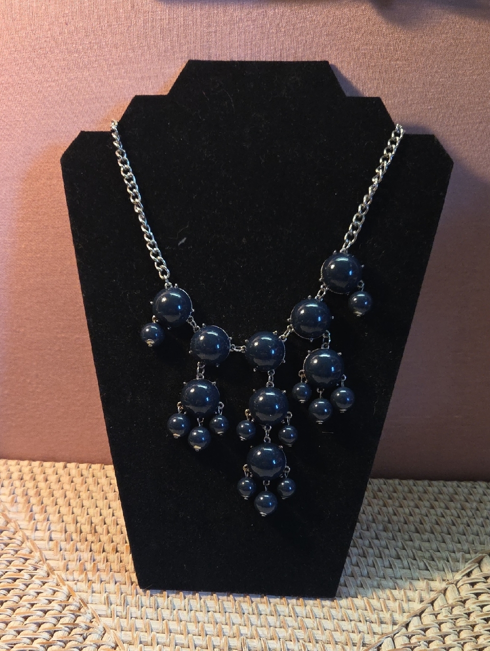 Classic Navy Bubble Bib Necklace - Unbranded